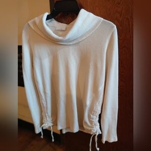 NWOT/ J JILL cream waffle weave turtleneck top